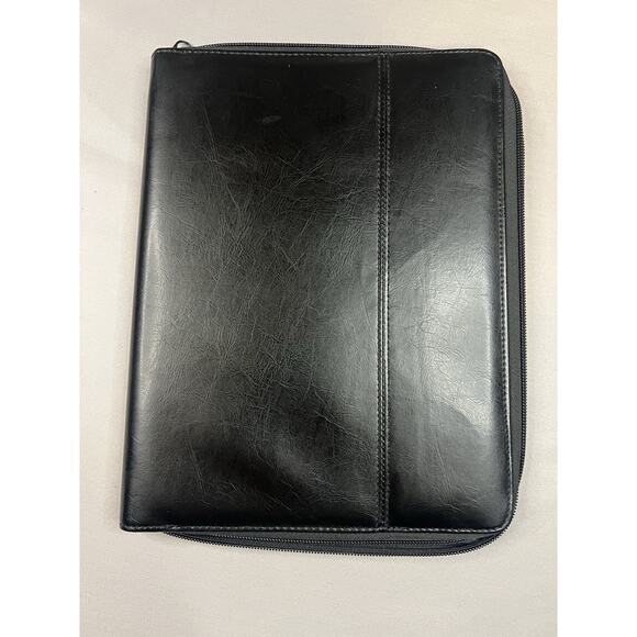 Black Faux Leather Tablet Case Stand 12” Diagonal Zip Around - Picture 2 of 10